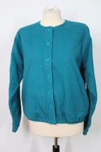 Vtg LL Bean L Teal Green Button-Front Chamois Thick Flannel Top Shirt A752 USA - £35.25 GBP