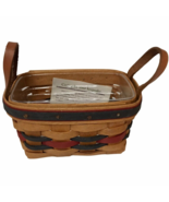 Longaberger All Star Basket 14494 Rectangular Leather Handles Plastic Li... - $332.81 MXN