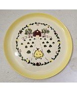 Vintage Brock of California Yellow Farmhouse Farmyard 11 1/8&quot; Dinner Plate - $25.77 CAD