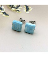 Small Square Clay Stud Earrings For Women, Novelty Handmade Ceramic Earr... - £31.59 GBP