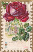 Tennyson Quote Rose How Happy Be Postcard 1913 to Nevada MO N15 - £2.39 GBP