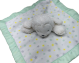 Carters White Lamb rattle Green yellow gray stars Security Blanket lovey... - $12.86