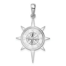 NEW REAL Sterling Silver Polished Star Frame Compass Pendant - £92.90 GBP