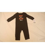 Carter&#39;s Nap Hard Play Hard Coverall Boy 3 mos Jumpsuit One-Piece Gray b... - £7.76 GBP