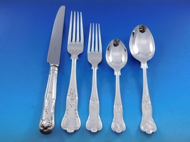 Kings by Carrs English Sterling Silver Flatware Set for 8 Service 43 pcs Dinner - £3,937.37 GBP