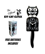 CLASSIC BLACK KIT CAT CLOCK 15.5&quot; Free Battery Official MADE IN USA Kloc... - $59.99