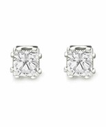 Crystals By Swarovski Stud Princess Cut 2 CTW  Earrings Gorgeous New In Box - $911.67 MXN