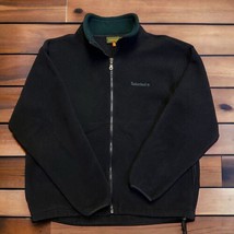 Timberland Weathergear Mens M Black Fleece Jacket Full Zip Sweater Outdoor VTG - £12.43 GBP