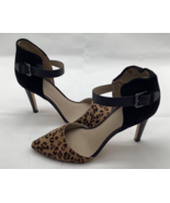 Leopard Print Dyed Calf Hair Suede Ankle Strap Heels BP 6 M Womens - £21.81 GBP