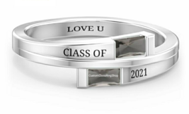 Custom Class Ring for woman | Graduation Ring semi-fine jewelry - £102.31 GBP