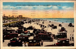 Vintage Postcard Daytona Beach, Fl Looking North From Ocean Pier (1936) BK27 - £2.36 GBP