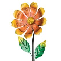 Orange Flower Burst Solar Stake 8.5 x 4 x 40 Inch - $48.19