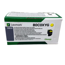 NIB Lexmark 80C0XYG Yellow Extra High Yield Return Program Toner Cartridge - $55.43