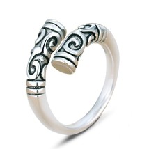 1PCS Metal Jewelry Index Finger Ring Retro Lady Totem Carved Opening Midi Finger - £6.74 GBP