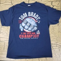 Tom Brady New England Patriots 5 Time Super Bowl Champions T-Shirt Mens Blue XL - £11.00 GBP