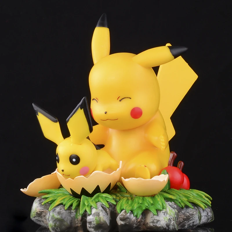 Pokemon Pocket Monster Pikachu Pichu Doll Gifts Toy Model Anime Figures Collect - £43.99 GBP