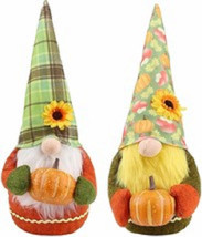 ~~ 2 Pack  Handmade Fall / Thanksgiving Swedish Plush Gnomes 13&quot; X 3&quot;  NEW ~~ - £12.02 GBP