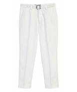 Boy&#39;s Slim Fit Belted Flat Front Slacks Waist Junior Kids White Dress Pants - $508.04 MXN