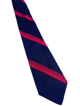 Vintage 1970s Tie Statesman Neckwear Skinny Black Red Repp Diagonal Stripe - $54.39 CAD