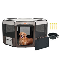 VEVOR Foldable Pet Playpen 46 inch Portable Dog Playpen Crate Kennel for Cat - £70.91 GBP