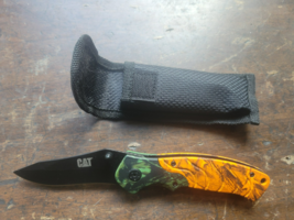 Caterpillar CAT Pocket Knife Frame Lock Black and Orange - $29.69