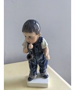 Vintage Royal Copenhagen Dahl Jensen Porcelain figurine Boy with pipe 1027 Mint  - $299.99