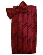 Striped Satin Cummerbund and Bowtie - £50.45 GBP