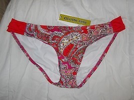 Gianni Bini New Womens Multi Paisley Tab Side L Bikini Bottoms Bathing Suit NWT - $54.45