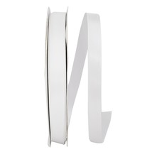 4950-030-03C Double Face Satin Ribbon, 5/8 Inch X 100 Yards, White - £30.27 GBP
