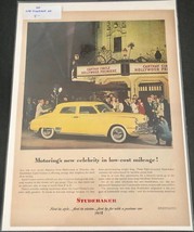Vintage 1948 Studebaker Print Ad Art Poster &quot;Motoring&#39;s New Celebrity&quot; Hollywood - £4.49 GBP