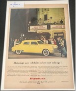 Vintage 1948 Studebaker Print Ad Art Poster &quot;Motoring&#39;s New Celebrity&quot; H... - £4.49 GBP