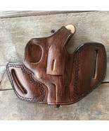 Fits Smith&amp;Wesson J-Frame 2”BBL Handmade Leather 2-Slot Belt Holster Thu... - $59.39