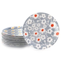 Gibson Home Baypointe 16 Piece 9 Inch Melamine Dessert Plates in Assorted Desig - £42.59 GBP