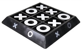 Nickel And Dark Wood Tic Tac Toe Game Sculpture - £84.82 GBP