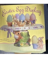 Easter Egg display cake stand, 6 Egg holders, Bunny with eggs Costco - $67.28