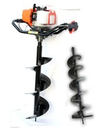 52cc Gas Power One Man Post Hole Earth Soil Auger Digger FREE 10&quot; &amp; 6 Au... - $423.32 CAD