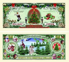 ✅ Christmas Holiday Cheer 5 Pack Decor Collectible Novelty Money Dollar Bill ✅ - £4.73 GBP