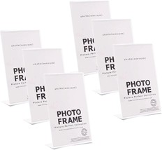Photo Booth Frames 4x6 Inch Clear Acrylic Plastic Display Slanted Back Vertical  - £23.38 GBP