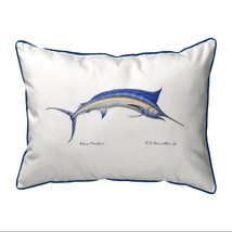 Betsy Drake Blue Marlin Extra Large 20 X 24 Indoor Outdoor White Pillow - £54.26 GBP