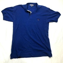 Nautica Competition Polo Shirt Mens M Blue Chest Logo 997 Large Logo Embroidery - £17.72 GBP