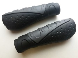 1 Pair BMX MTB Handlebar Grips Black gray Color 4.7&quot; length for vintage bicycle - £31.85 GBP