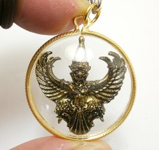 Phaya Krut Garuda magic Eagle bird Thai brass amulet pendant life protection pow - £31.92 GBP