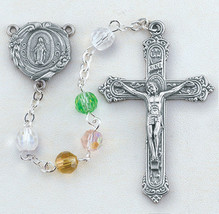 Rosary, Multi-Color, Tin Cut Multi Faceted Crystal Bead Rosary - £30.34 GBP