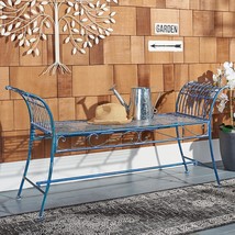 Hadley Victorian Antique Blue Bench From The Safavieh Pat5002C Outdoor - $167.96