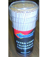 Extra Long 4&quot; DIAMOND L&#39;Elegance Round 250 WOOD TOOTHPICKS party Skewers - $23.48