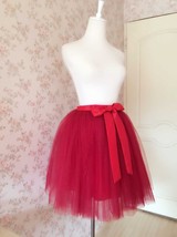 DARK RED A-line Tulle Tutu Skirt Women Custom Plus Size Tulle Ballet Skirt image 4