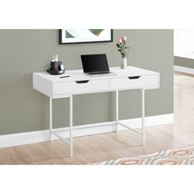 Monarch Specialties 48 in. Computer Desk, White &amp; White Metal - $263.45