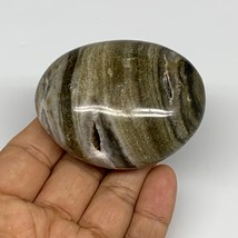 126.2g, 2.5&quot;x2&quot;x1.1&quot; Natural Ocean Jasper Palm-Stone Orbicular Jasper, B30773 - £7.92 GBP