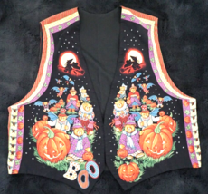 Vintage Concords Halloween Vest Teddy Bear Bats Pumpkins Ghosts Witches XL-1XL - £21.40 GBP