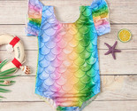 NEW Mermaid Girls Rainbow Ruffle Swimsuit Size 2T - £8.75 GBP